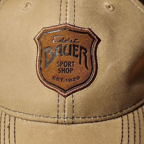 Eddie Bauer Tan with Hunter Orange Trim Sliderback Hat - New - Picture 2 of 8
